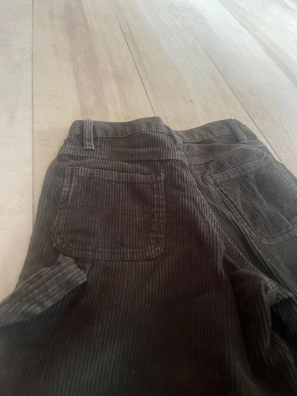 The Children's Place Dark Green Corduroy  carpenter pants with Old Navy plaid - Picture 6 of 11